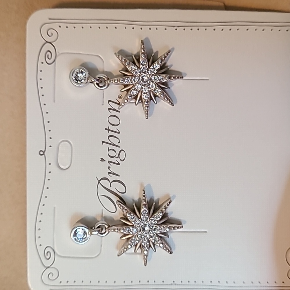 Brighton Silver Starburst Crystal Dangle Earrings